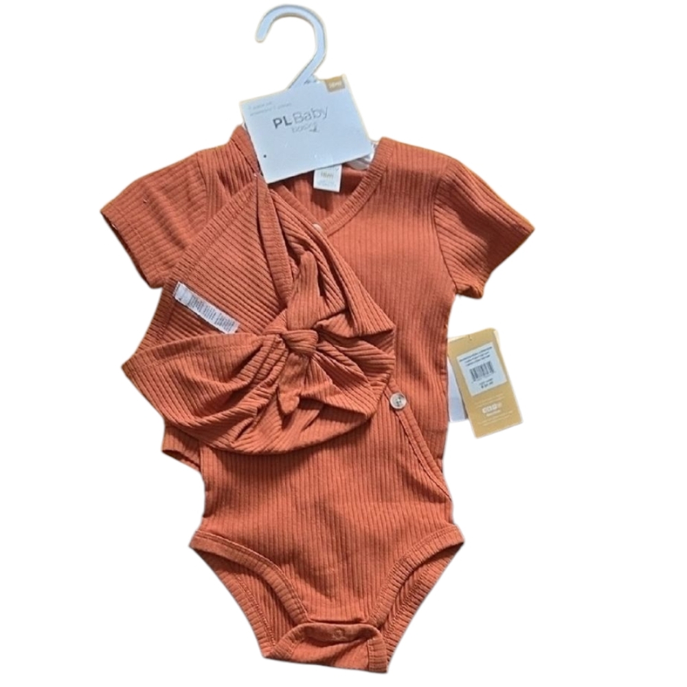 Orange Ribbed One Piece for Kids
